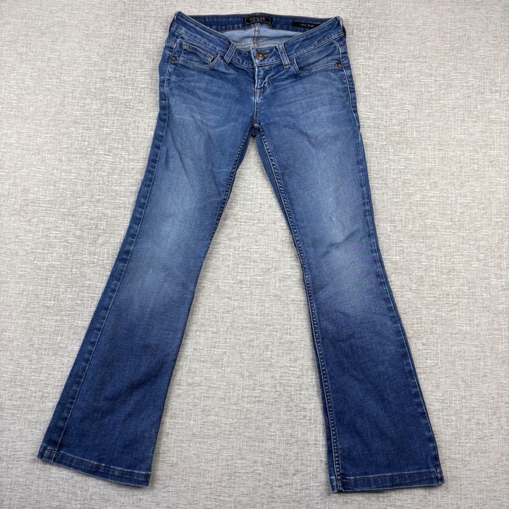 Guess Womens Size 25 Foxy Flare Medium Wash Low Rise Stretch Denim Jeans